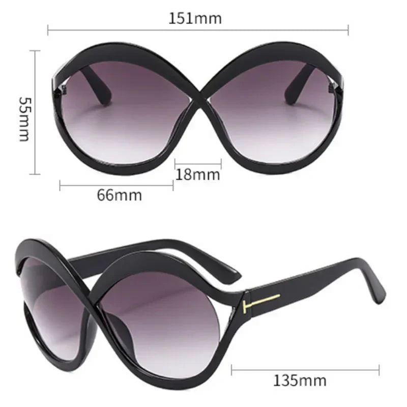 Elegante Runde Oversized Sonnenbrille – Leicht und Schützend