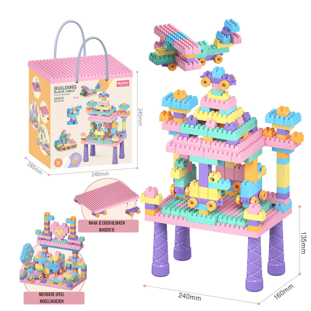 Kreatives Bausatz-Set – 500-teilige Bausteintisch-Spieltisch