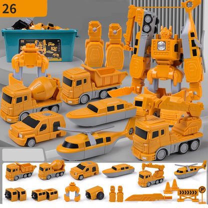 Baufahrzeug-Roboter-Set – 6-in-1 Spielset für kreatives Spielen und Abenteuer