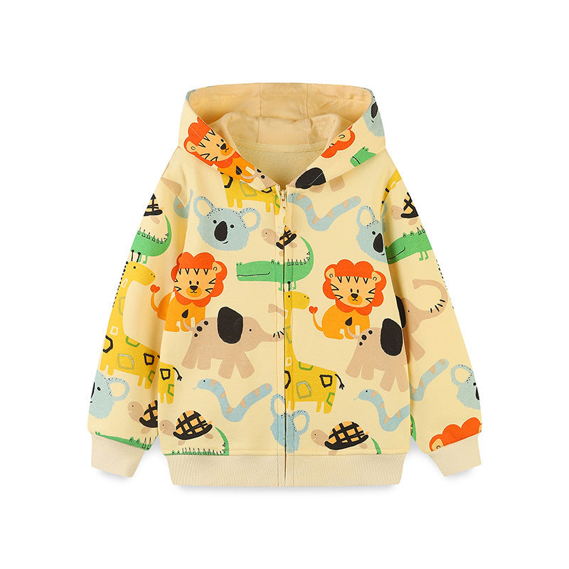 Safari Abenteuer Hoodie für Kinder – Tierdruck Pullover