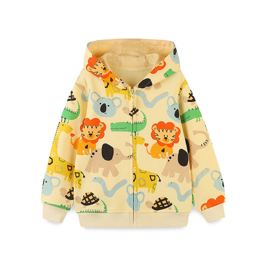 Safari Abenteuer Hoodie für Kinder – Tierdruck Pullover