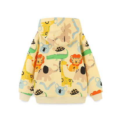 Safari Abenteuer Hoodie für Kinder – Tierdruck Pullover