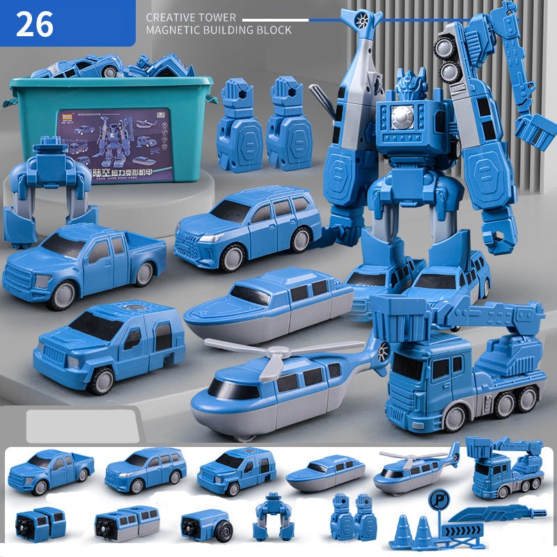 Baufahrzeug-Roboter-Set – 6-in-1 Spielset für kreatives Spielen und Abenteuer