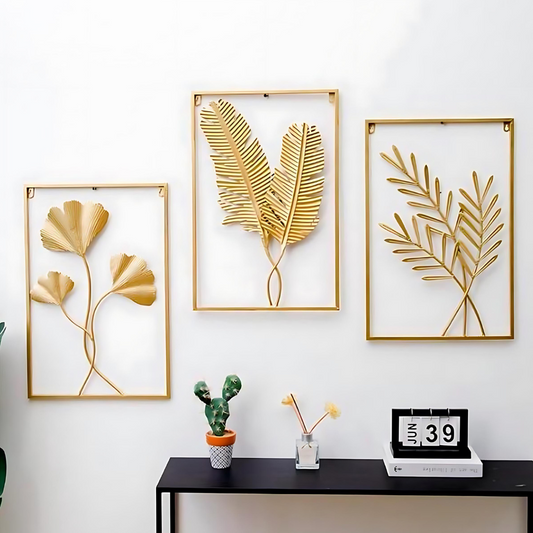 LuxiLeaf – Goldene Wanddekoration