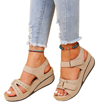 Orthopädische Damen Sandalen mit Keilabsatz für Komfort und Stil