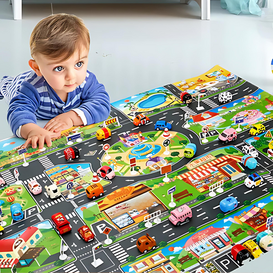 PlayCity – Spielmatte – Autos und Verkehrszeichen