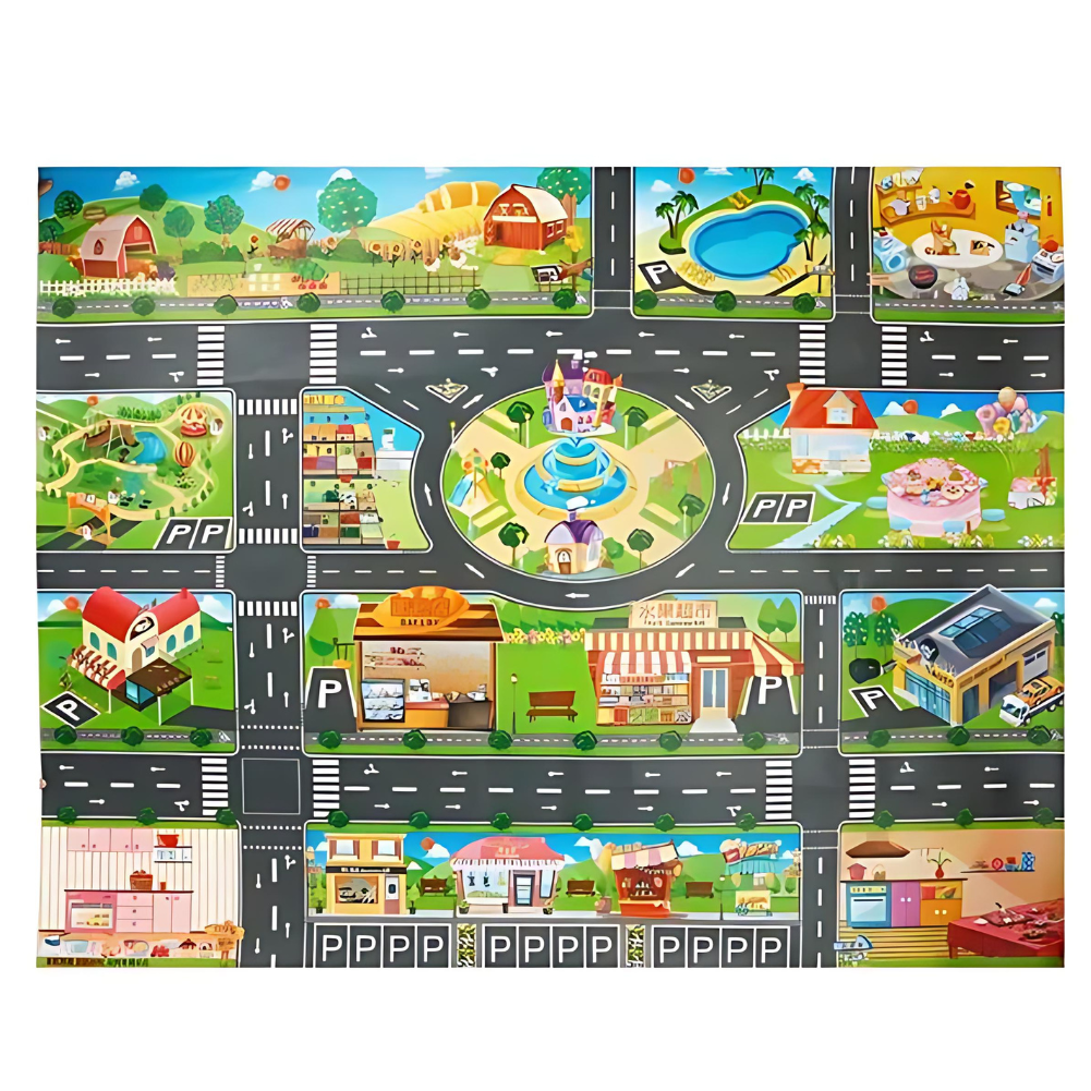 PlayCity – Spielmatte – Autos und Verkehrszeichen
