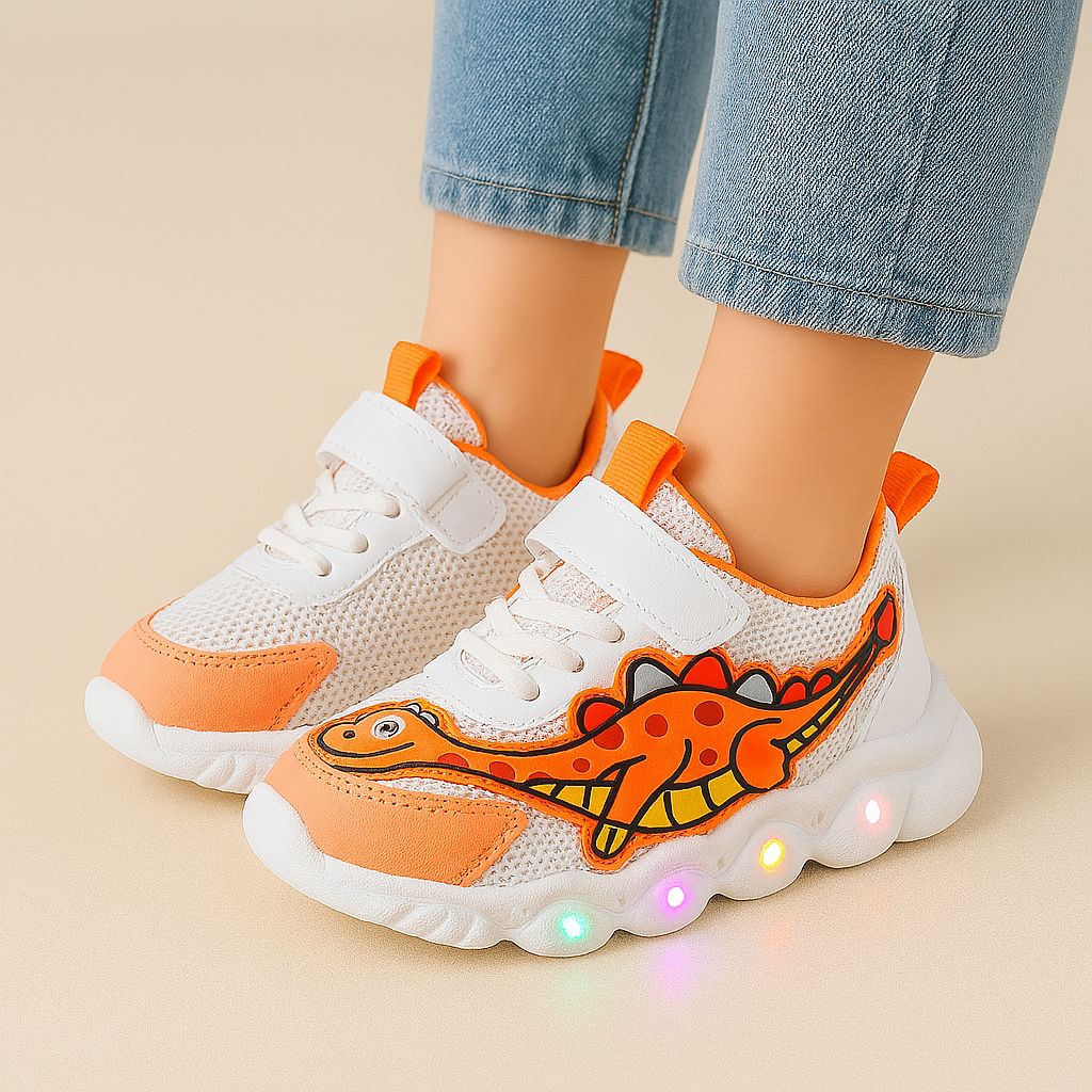 Kinder Dino Sneakers mit LED-Sohle – Cool und Verspielt