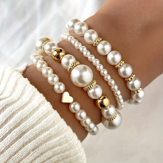 Elegante Perlenarmband-Set für Damen