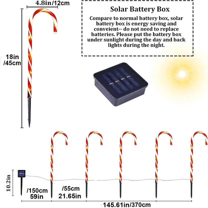 Weihnachtliche Solar-Bonbon-Stangen-Lichter – Strahlende Dekoration für festliche Abende