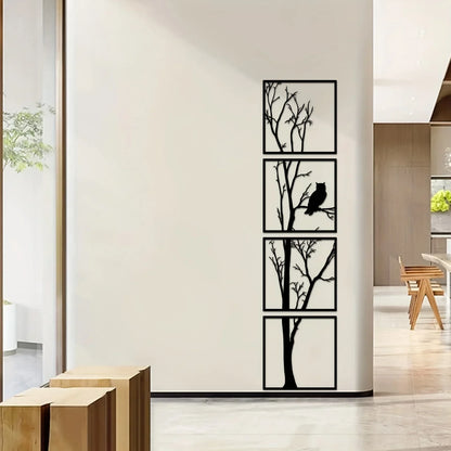 Minimalistische Wanddekoration mit Eulen-Motiv