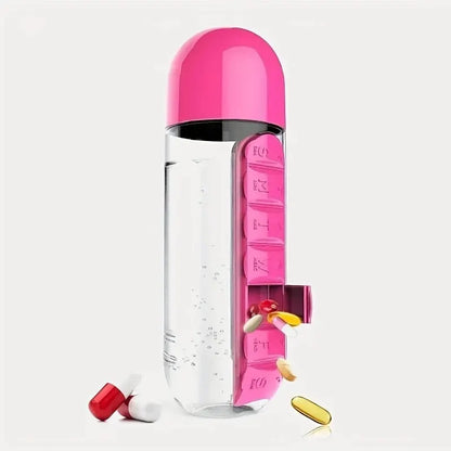 VitaBottle – Tragbare Wasserflasche mit integriertem Pillenfach