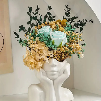 Moderne Gesichtsvase – Künstlerische Blumenhalterung mit einzigartigem Design