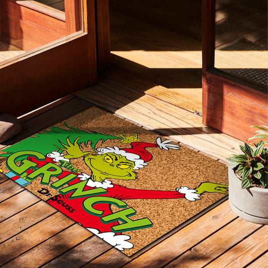 Weihnachtliche Türmatte mit Grinch-Design – Fröhlicher Empfang für die Feiertage