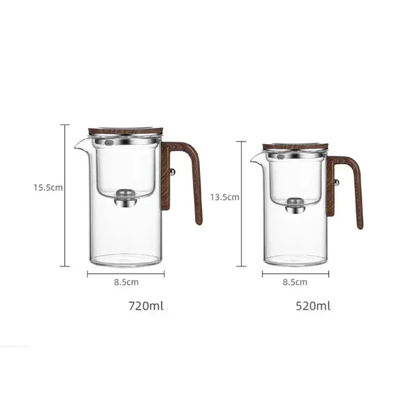 Eleganter Glas-Teebereiter mit Holzgriff – Stilvolles Aufbrühen