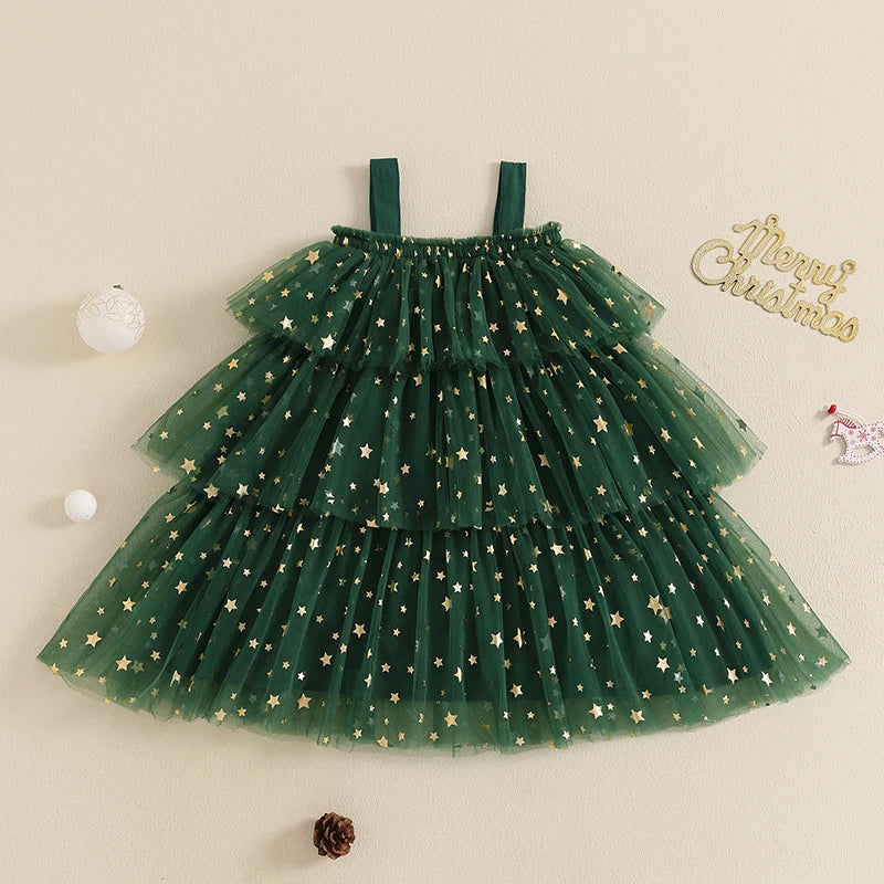 Weihnachtsbaum Kleid für Mädchen – Festlicher Charme