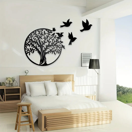 Nature's Harmony Wanddekoration – Baum und Vögel