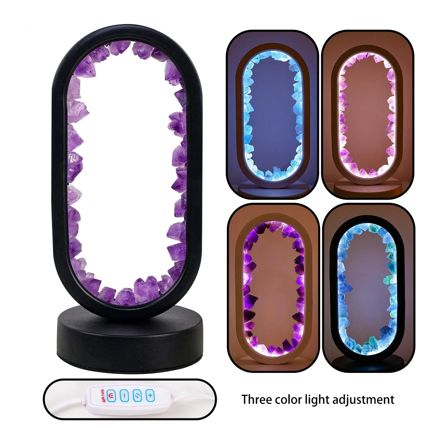 Elegante Amethyst-Kristalllampe – Ambient LED-Beleuchtung zur Entspannung