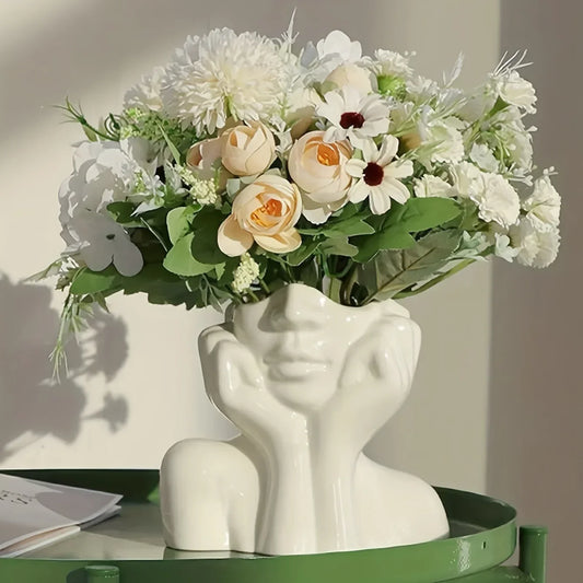 Moderne Gesichtsvase – Künstlerische Blumenhalterung mit einzigartigem Design