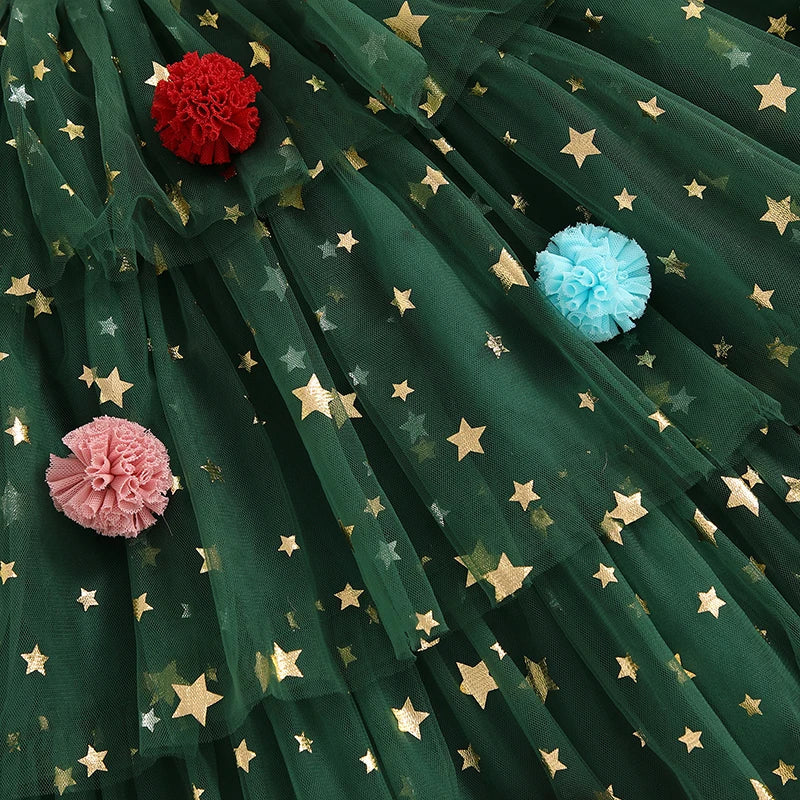 Weihnachtsbaum Kleid für Mädchen – Festlicher Charme