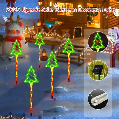 Set aus 5 Solarbetriebene Weihnachtsbaumlichter – Fröhliche Außenbeleuchtung für die Feiertage