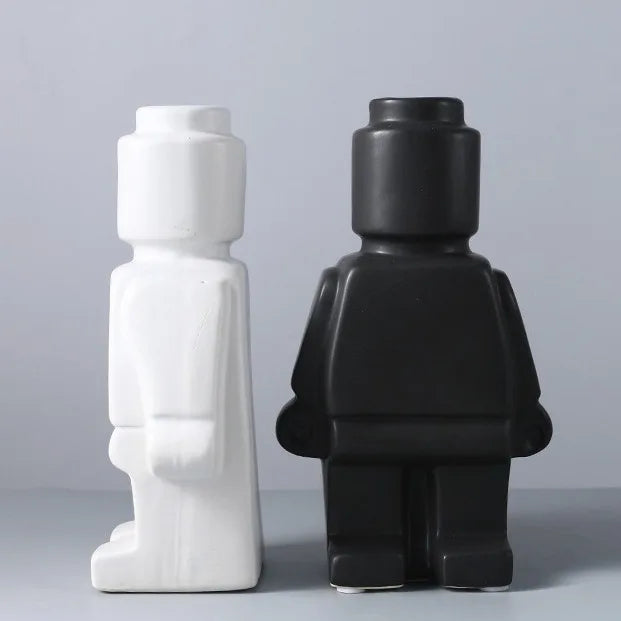 Kreative Roboter-Vase – Verspielte Dekoration für Zuhause