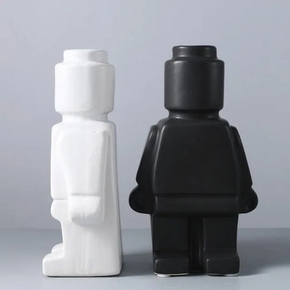 Kreative Roboter-Vase – Verspielte Dekoration für Zuhause