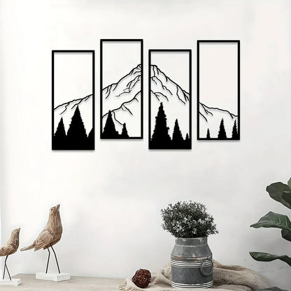 Majestätische Berge Wanddekoration – Vierteilige Kunstset
