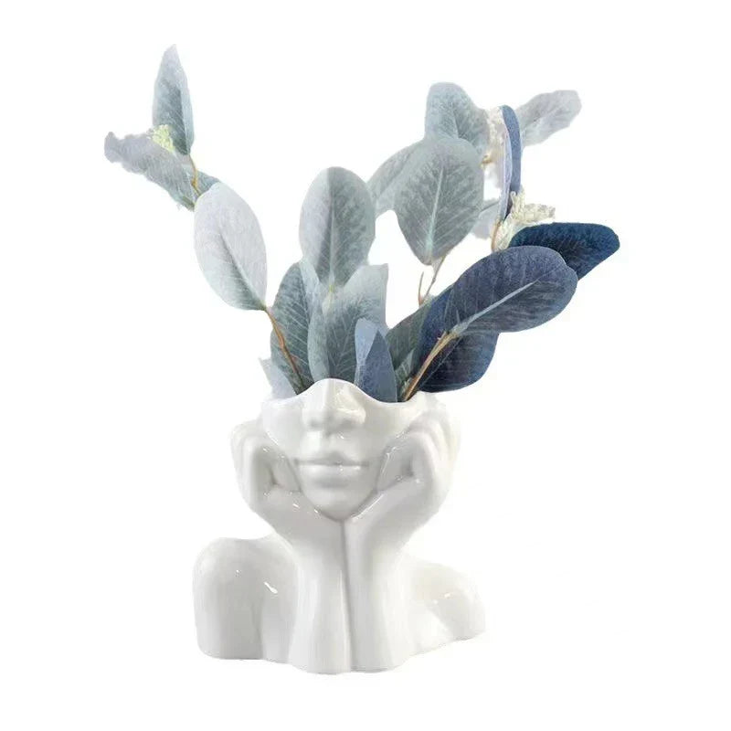 Moderne Gesichtsvase – Künstlerische Blumenhalterung mit einzigartigem Design