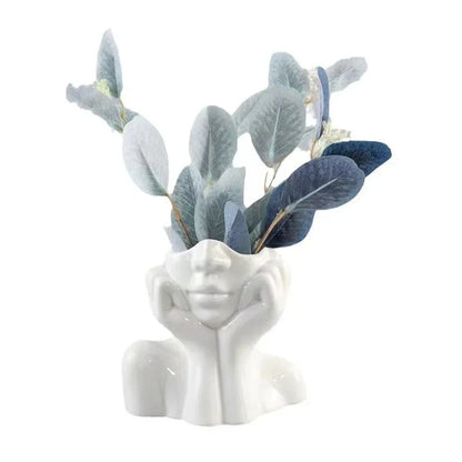 Moderne Gesichtsvase – Künstlerische Blumenhalterung mit einzigartigem Design
