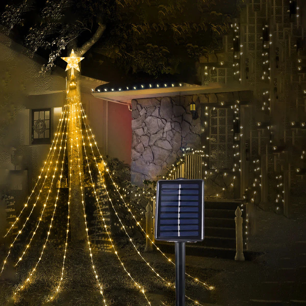 Solarbetriebene Weihnachtsbaumlichter - Strahlende Dekoration für ein magisches Weihnachtserlebnis
