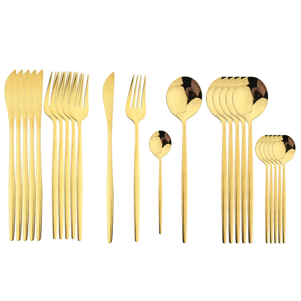 Goldene Luxus Besteckset – Für eine elegante Tischdekoration