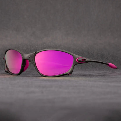 Sportliche Polarisierte Sonnenbrille – Metallrahmen mit Roten Gläsern
