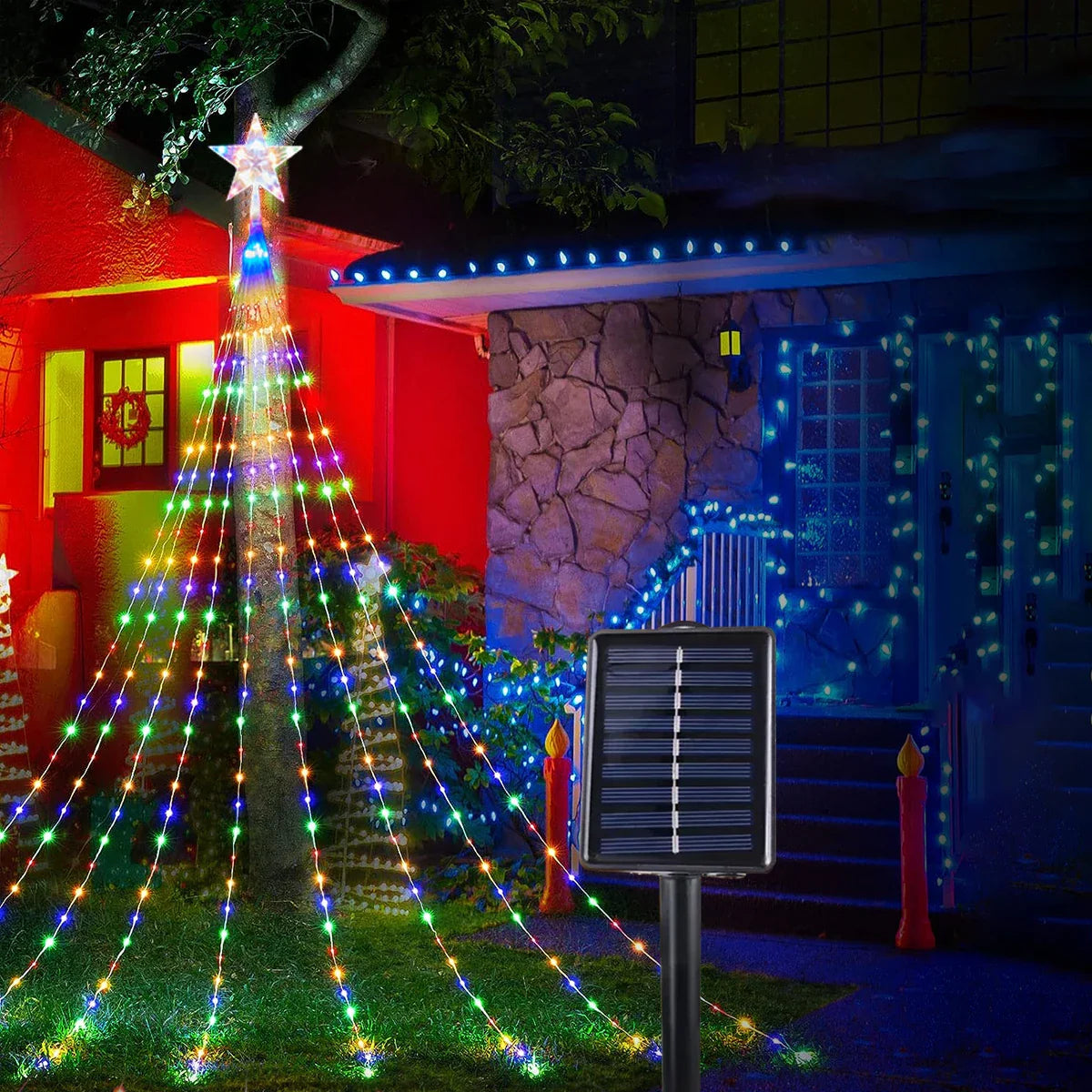 Solarbetriebene Weihnachtsbaumlichter - Strahlende Dekoration für ein magisches Weihnachtserlebnis