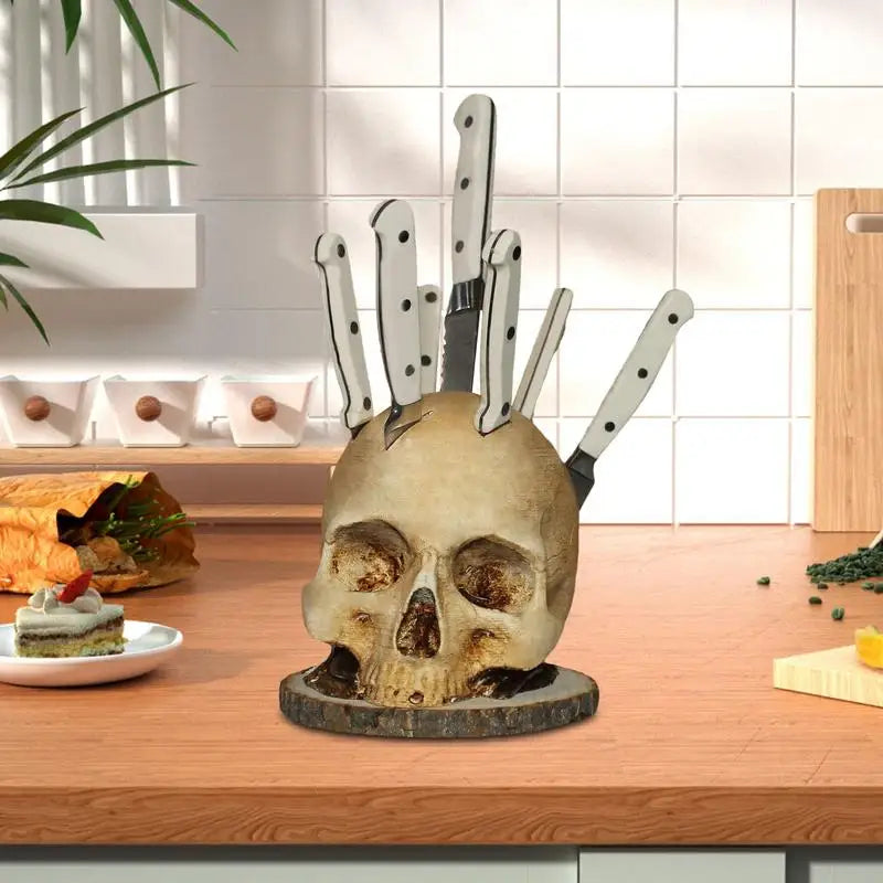 SkullEdge – Einzigartiger Schädelhalter für Küchenmesser