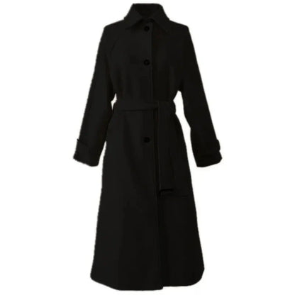 Langer Damenmantel mit Gürtel – Elegant und Warm für den Winter