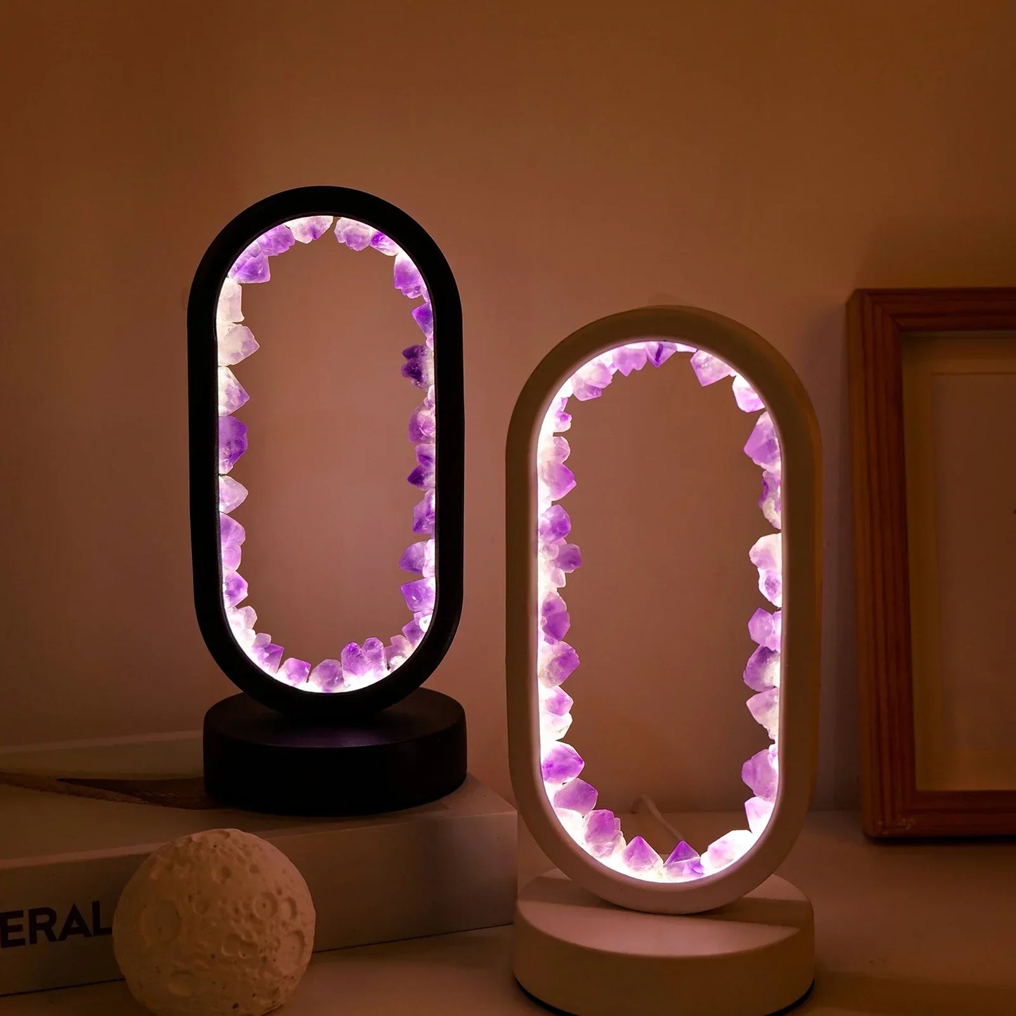 Elegante Amethyst-Kristalllampe – Ambient LED-Beleuchtung zur Entspannung