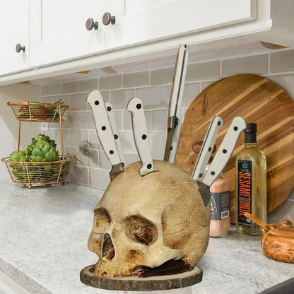 SkullEdge – Einzigartiger Schädelhalter für Küchenmesser