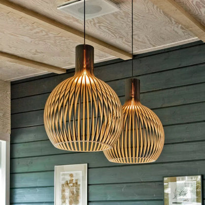 Natura Orb Hängeleuchte – Organisches Holzdesign für Gemütliche Interiors