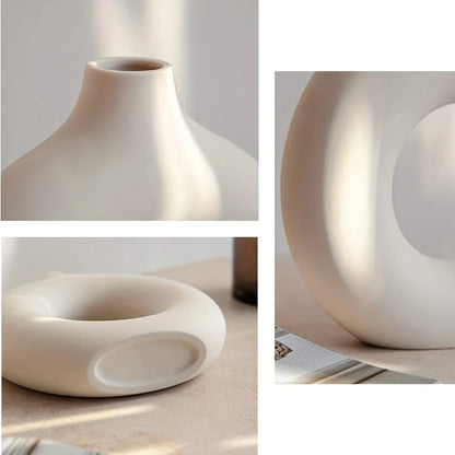 Runde Keramik-Vase im skandinavischen Stil