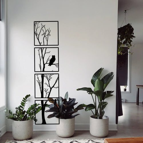 Wanddekoration Baum und Eule – Minimalistisch und Stilvoll
