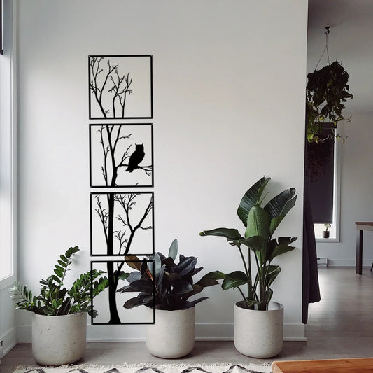 Wanddekoration Baum und Eule – Minimalistisch und Stilvoll