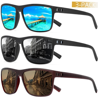 AquaShield Polarisierte Sonnenbrille 3-Pack – Geschützt und Stilvoll