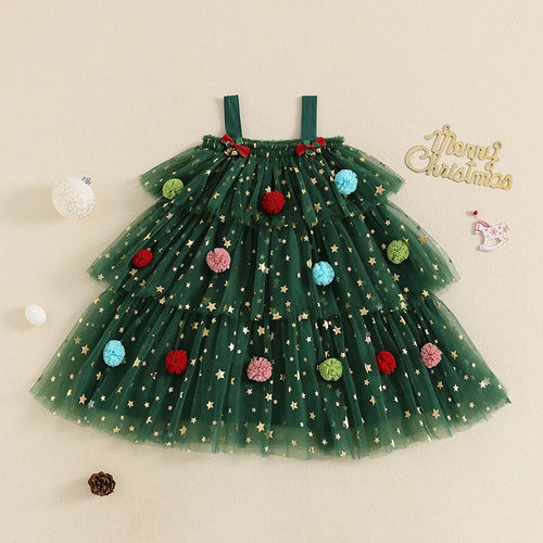 Weihnachtsbaum Kleid für Mädchen – Festlicher Charme