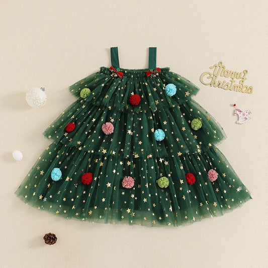 Weihnachtsbaum Kleid für Mädchen – Festlicher Charme