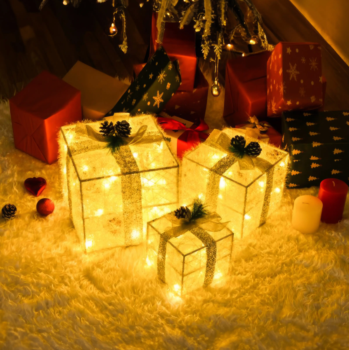 Leuchtende Weihnachtsgeschenke – Magische Dekoration