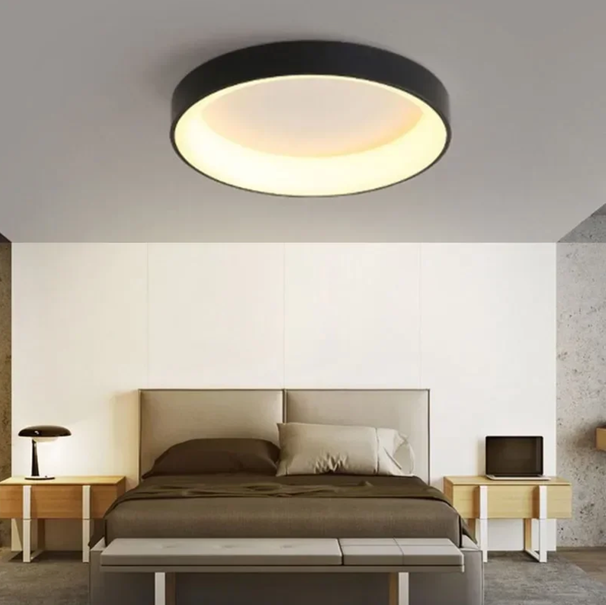 Runde LED-Deckenleuchte im minimalistischen Stil