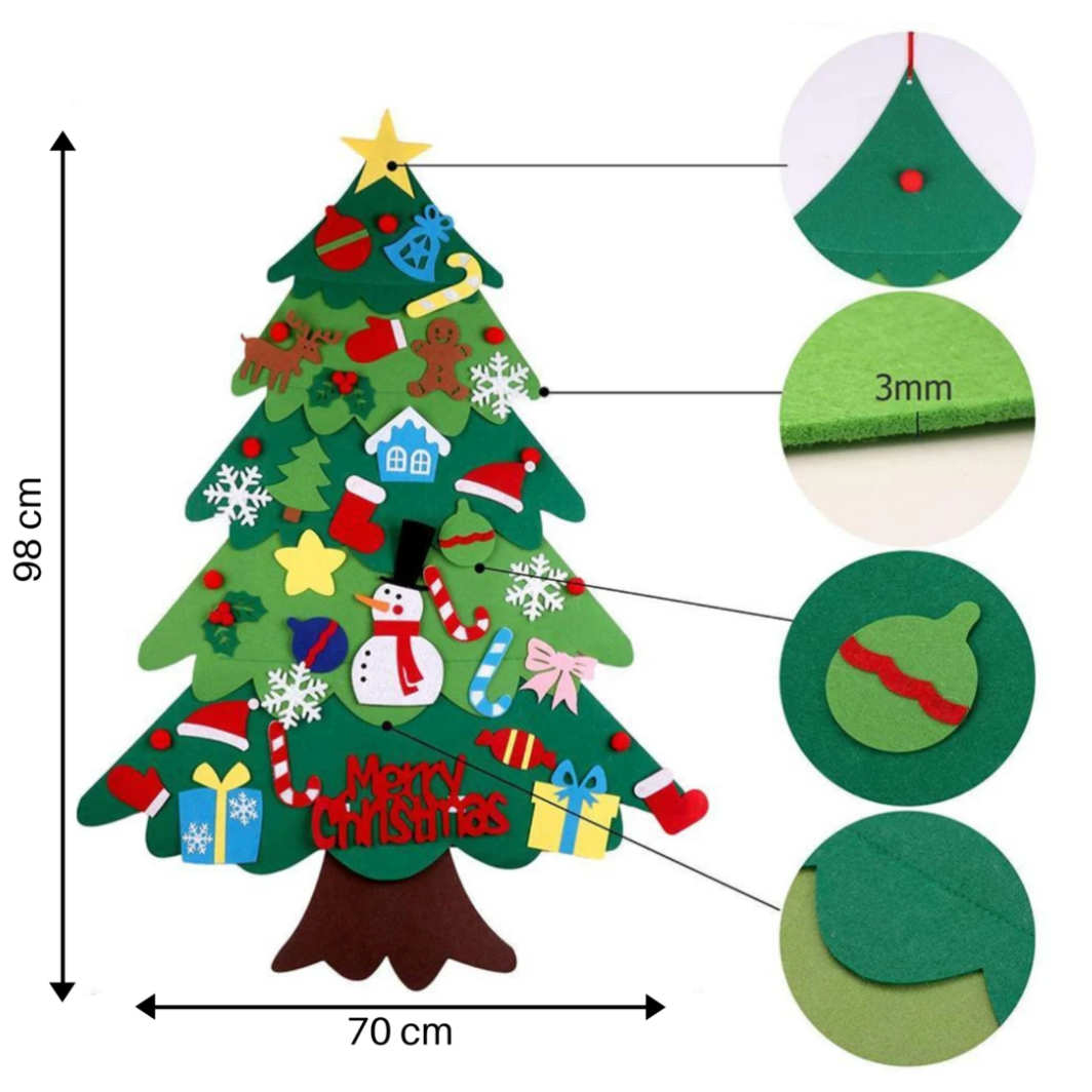Filz-Weihnachtsbaum für Kinder – Kreativ und wiederverwendbar