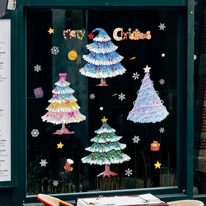 Weihnachts-Fensterdekoration – Festliche Dekoration mit Weihnachtsmann und Tieren für eine stimmungsvolle Weihnachten