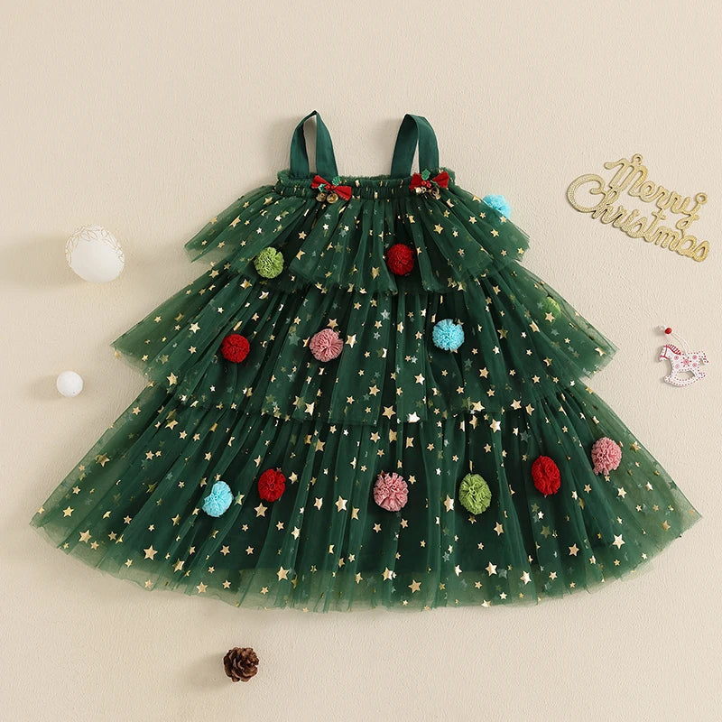 Weihnachtsbaum Kleid für Mädchen – Festlicher Charme